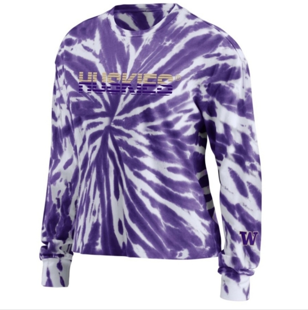 Washington Huskies Women's Large Erin Andrews Tie-Dye Long Sleeve NWT